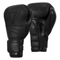 TITLE Black Bolstered Leather Bag Gloves -Boxing Promotions Shop DBBG BK 02