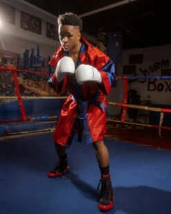 Fighting Full Length Robe -Boxing Promotions Shop FFLRRDBL 1