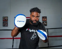 Fighting Freedom Leather Focus Mitts -Boxing Promotions Shop FLFM2WHBL 2