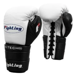 Fighting Tri-Tech Tenacious Lace Training Gloves -Boxing Promotions Shop FS3TTGL WH BK 002