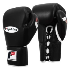 Fighting Fury Professional Lace Training Gloves -Boxing Promotions Shop FSFTGL BK 02