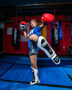 TITLE Boxing Gel Elite Pro Shin & Instep Guards -Boxing Promotions Shop GEPSIGBKWH 1