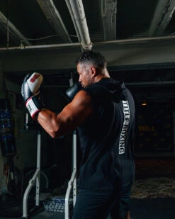 TITLE Boxing Outline Sleeveless Hoodie -Boxing Promotions Shop LTA3BK 2