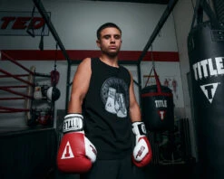 TITLE Boxing Vintage Hanging Gloves Tank -Boxing Promotions Shop LTA7BK 4