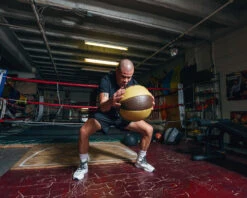 TITLE Boxing Retro Leather Medicine Balls -Boxing Promotions Shop ROSMBBR 3