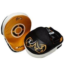 Rival Boxing Curved Punch Mitts -Boxing Promotions Shop RPM7 BK GD 3