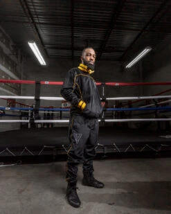 TITLE "Boxing Ain't Easy" Velour Warm Up -Boxing Promotions Shop TB166BKYE 2