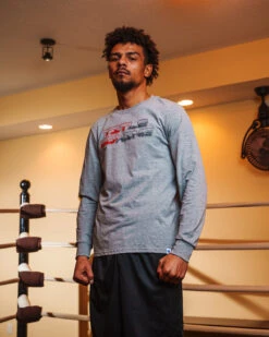 TITLE Boxing Split Label Performance Long Sleeve Tee -Boxing Promotions Shop TBLS9GR 1
