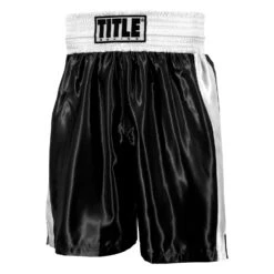 TITLE Boxing Edge Boxing Trunks -Boxing Promotions Shop TBTC2 BK WH 1