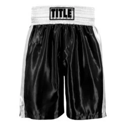 TITLE Boxing Edge Boxing Trunks -Boxing Promotions Shop TBTC2 BK WH 2