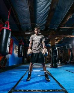 TITLE Boxing Distressed Label Tee -Boxing Promotions Shop TBTS215GR 1