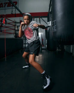 TITLE Boxing Women's Vintage Short Sleeve Hooded Tee -Boxing Promotions Shop TBWTS213GR 2