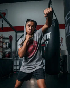 TITLE Boxing Women's Vintage Short Sleeve Hooded Tee -Boxing Promotions Shop TBWTS213GR 3