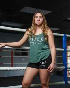 TITLE Boxing Women's Striped Wordmark Cropped Tank -Boxing Promotions Shop TBWTS216GN 1