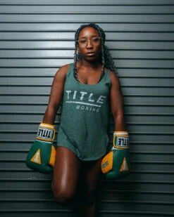 TITLE Boxing Women's Striped Wordmark Cropped Tank -Boxing Promotions Shop TBWTS216GR 1