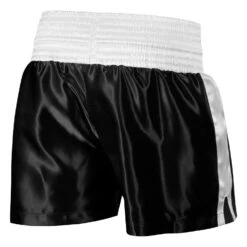 TITLE Boxing Professional Women’s Satin Striped Boxing Trunks -Boxing Promotions Shop TPBTW2 BK WH 3