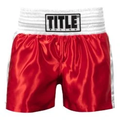 TITLE Boxing Professional Women’s Satin Striped Boxing Trunks -Boxing Promotions Shop TPBTW2 RD WH 2