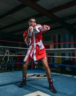 TITLE Boxing Fingertip Robe -Boxing Promotions Shop TSRF2RDWH 2