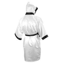TITLE Boxing Full Length Robe -Boxing Promotions Shop TSRFL WH BK 3