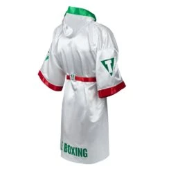 TITLE Boxing Pro Full Length Boxing Robe 24 TITLE Boxing Pro Full Length Boxing Robe -Boxing Promotions Shop TSRFL2 RD WH GN 04