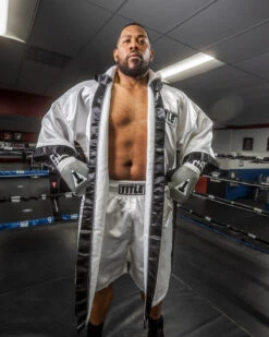 TITLE Boxing Full Length Robe -Boxing Promotions Shop TSRFLWHBK