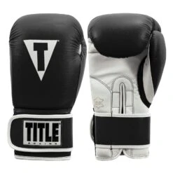TITLE Boxing Pro Style Leather Training Gloves 3.0 -Boxing Promotions Shop TVVTG3 BK WH 01