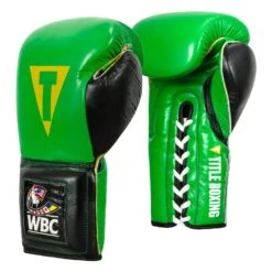 WBC By TITLE Boxing Sparring Gloves -Boxing Promotions Shop WBCSG GN BK 02