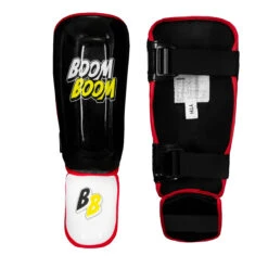 BOOM BOOM Boxing Bomber Youth Shin Guards -Boxing Promotions Shop bbbsgy bk 2 1