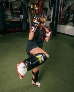 BOOM BOOM Boxing Bomber Youth Shin Guards -Boxing Promotions Shop bbbsgy y bk 3