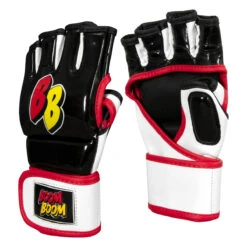 BOOM BOOM Boxing Bomber Youth MMA Gloves -Boxing Promotions Shop bbmmgy bk wh rd 02