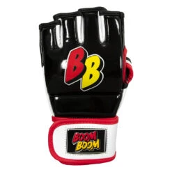BOOM BOOM Boxing Bomber Youth MMA Gloves -Boxing Promotions Shop bbmmgy bk wh rd 03