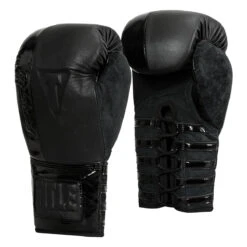 TITLE Black Blast Lace Training Gloves -Boxing Promotions Shop bkbstgl 02