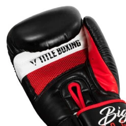 TITLE Boxing Leather Big League Bag Gloves 15 TITLE Boxing Leather Big League Bag Gloves -Boxing Promotions Shop blbg2 bk rd 05