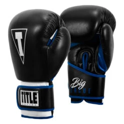 TITLE Boxing Leather Big League Training Gloves -Boxing Promotions Shop bltg2 bk bl 02