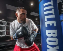 TITLE Boxing Leather Big League Training Gloves -Boxing Promotions Shop bltg2 bk bl wh 2 1