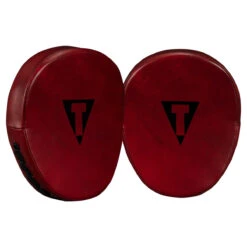 TITLE Boxing Blood Red Leather Punch Mitts -Boxing Promotions Shop brmmpm rd 2
