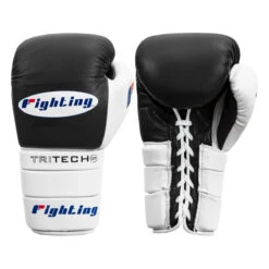 Fighting Tri-Tech Tenacious Lace Training Gloves -Boxing Promotions Shop fs3ttgl bk wh 001