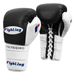 Fighting Tri-Tech Tenacious Lace Training Gloves -Boxing Promotions Shop fs3ttgl bk wh 002
