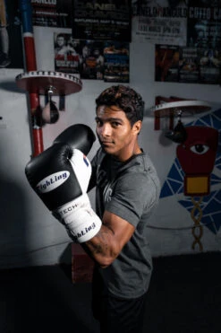 Fighting Tri-Tech Tenacious Lace Training Gloves -Boxing Promotions Shop fs3ttgl bk wh