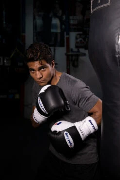 Fighting Tri-Tech Tenacious Lace Training Gloves -Boxing Promotions Shop fs3ttgl bk wh 2