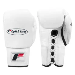 Fighting Fury Professional Lace Training Gloves -Boxing Promotions Shop fsftgl wh 01