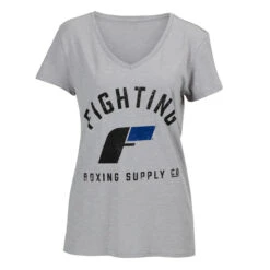 Fighting Women's Distressed V-Neck Tee 9 Fighting Women's Distressed V-Neck Tee -Boxing Promotions Shop fswts14 gr 01 1 4