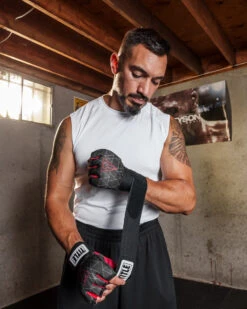 TITLE Boxing Defender Sublimated Glove Wraps -Boxing Promotions Shop ksgw bk rd 2 1