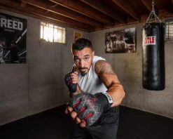 TITLE Boxing Defender Sublimated Glove Wraps -Boxing Promotions Shop ksgw bk rd 3 1