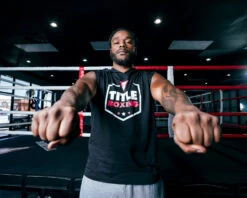 TITLE Boxing Jumbo Logo Sleeveless Hoodie -Boxing Promotions Shop lta4 bk 1 1