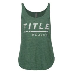 TITLE Boxing Women's Striped Wordmark Cropped Tank -Boxing Promotions Shop tbwts216 gn 1 1