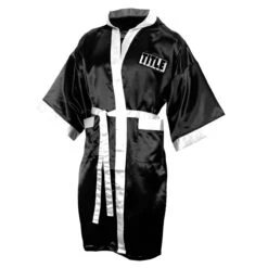 TITLE Boxing Full Length Robe -Boxing Promotions Shop tsrfl bk wh 01