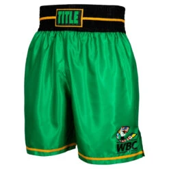 WBC By TITLE Boxing Professional Boxing Trunks -Boxing Promotions Shop wbcbt gn bk 1 1