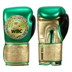 WBC By TITLE Boxing Green Belt Training Gloves 1.0 -Boxing Promotions Shop wgbtg gn gd bk 1 1
