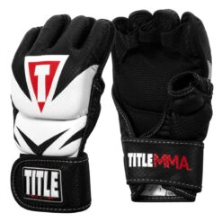 TITLE MMA Command Training Gloves -Boxing Promotions Shop xmctg bk wh 002